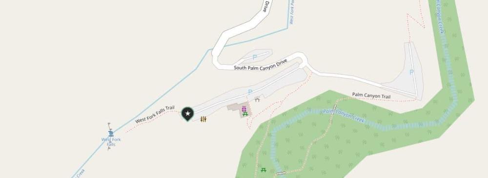 west fork falls palm canyon map