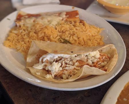 speedy gonzales enchilada taco and rice at cancun mexican restaurant in newport ky
