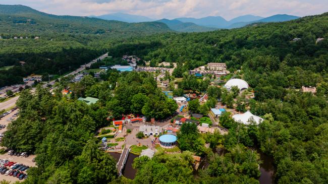 Story Land (Aerial View with Mountains in Background)