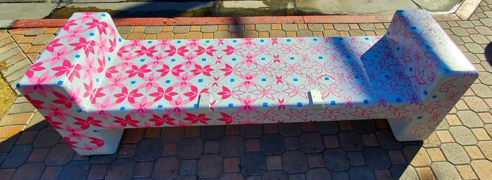 Artist Tysen Knight of Palm Springs bench