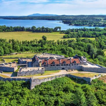 Aerial view of Fort Ticonderoga in New York's Adirondack Mountains