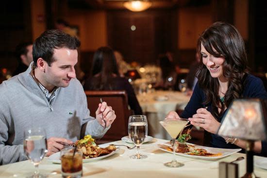 Couple enjoying a nice dinner at Prime at Saratoga National Dining