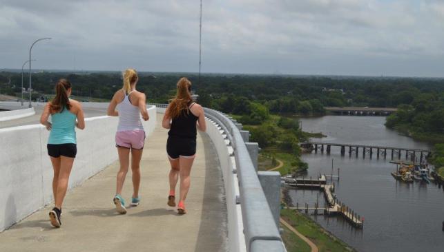 Runners on South Norfolk Jordan Bridge