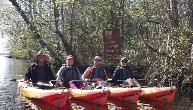 Group Kayaking Dismal Swamp Canal