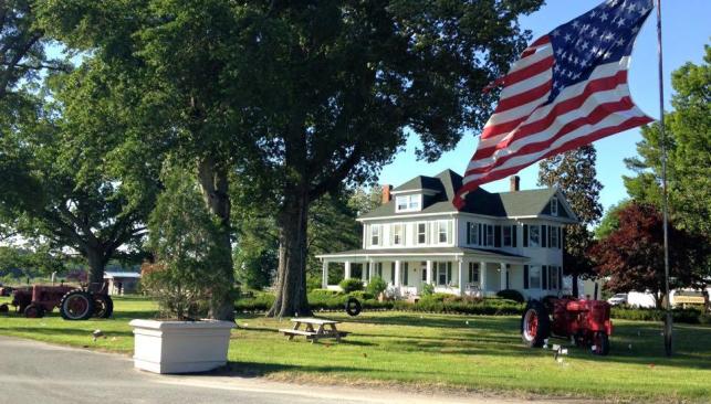 Flag & Yard in front of house at Greenbrier Farms