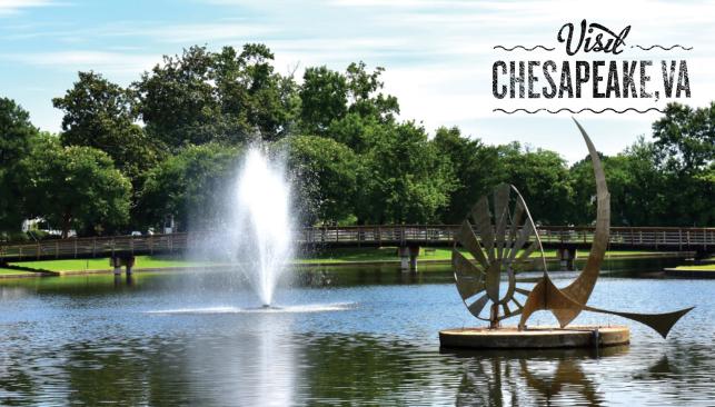 Lakeside Park fountain and statue Chesapeake VA puzzle photo