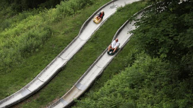 The alpine slide is one of the great summer attractions at Seven Springs Mountain Resort