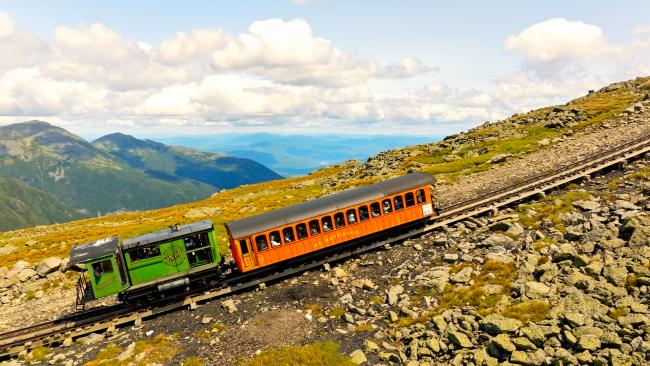 Mount Washington Cog Railway - View Above Treeline of Train Exterior