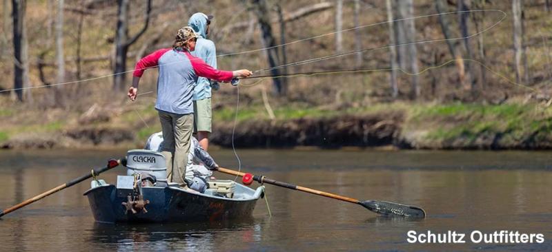 Schultz Outfitters fishing on the Huron River