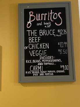 Bay Burrito Menu
