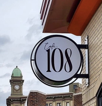 Cafe 108 sign