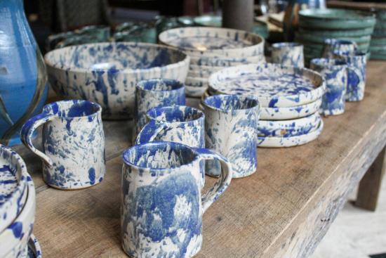 Artisans & products on a shelf