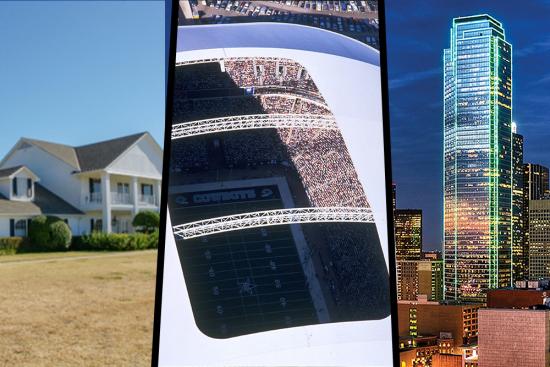 Southfork Ranch Texas Stadium and Dallas Skyline