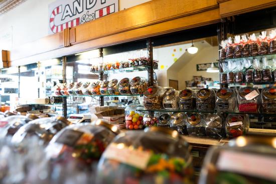 A colorful assortment of candies at the Candy counter at Donckers in Marquette