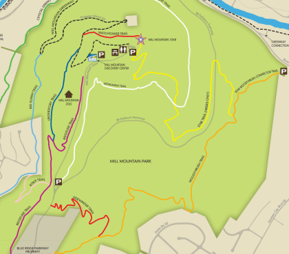 Mill Mountain Park Trail Map