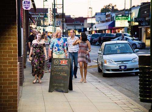 People Walking in Aggieville