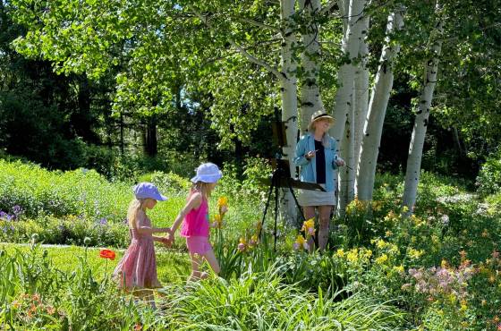 Artist and Children in The Park