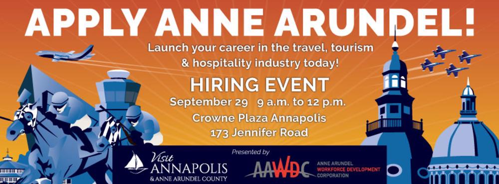 Anne Arundel County Hiring Event. September 29th, 2021 at Crowne Plaza in Annapolis