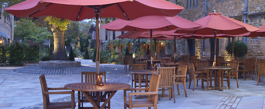 The courtyard at the Lygon Arms
