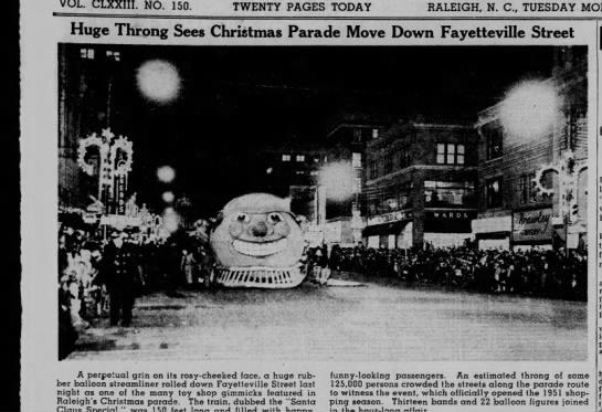 Raleigh Christmas Parade 1951
