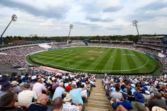 A view from the stands across the green at Edgbaston Stadium