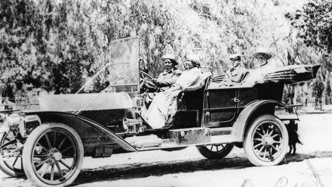 Marcus and Rosie Belardo with Harry Coffman and Mr. Winter 1915