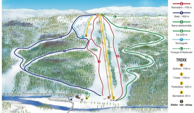 Piste map Brokke Alpine Center