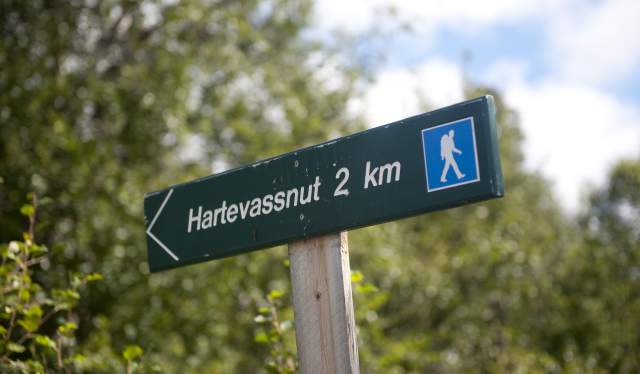 Signpost to the hiking trails