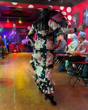 A flamenco dancer performs at Casa Flamenca