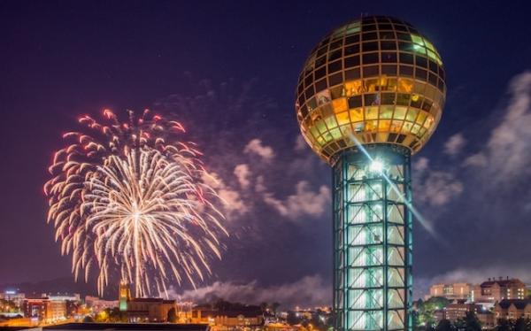 Sunsphere with Fireworks