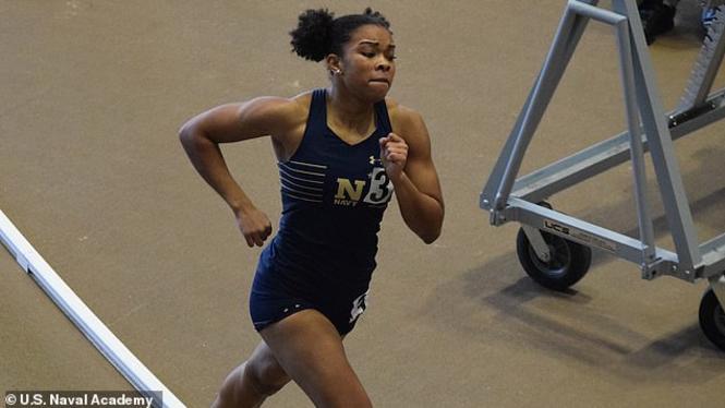 Sydney Barber runs track for the USNA.