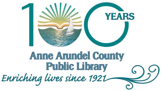 100 years logo for Anne Arundel County Public Library.