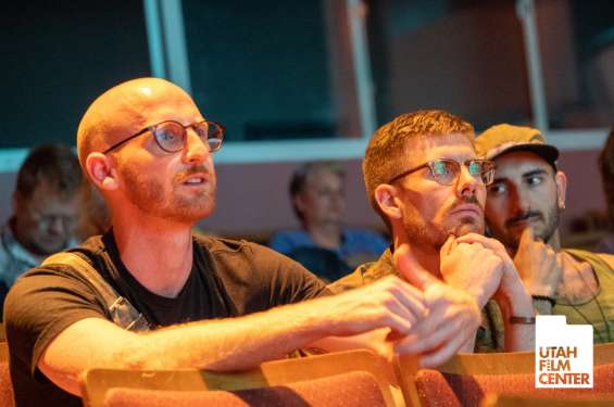 Derek Kitchen asks a question during the Unsettled post-film Q&A at the 2019 Festival
