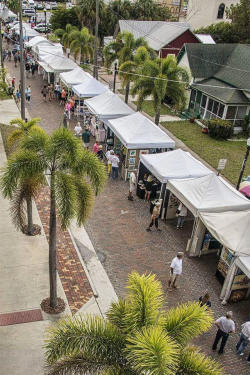 Aerial View of Punta Gorda, Florida Sullivan Street Craft Festival