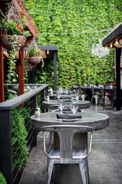 Outdoor patio with tables at Francesca's Cucina