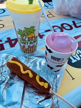 Indiana State Fair corndog lemon shakeup and milkshake