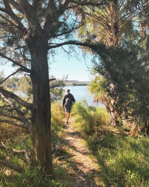 Hiking a trail