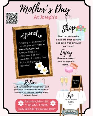 Flyer for Mothers Day at Josephs