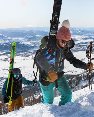 Skiers Hiking