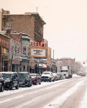 Snowy downtown Marquette