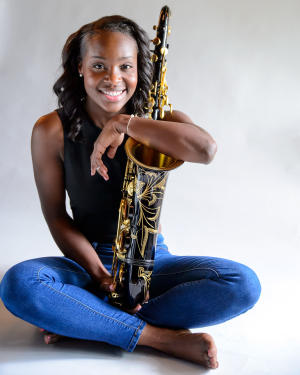 Jazmin Ghent with sax