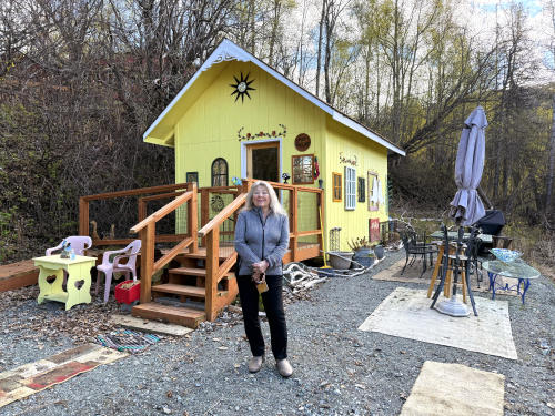 Owner Svaya Worthington at her Little Lithuania Museum & Library in Chugiak, Alaska
