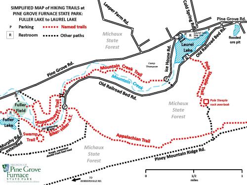 Pine Grove Furnace Hiking Map Fuller to Laurel Lake