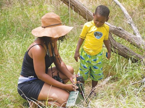 geocaching mom & son diversity