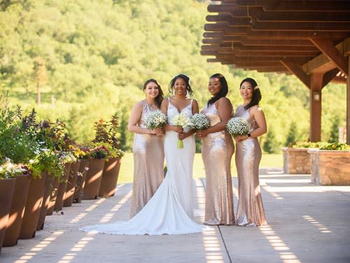 Bride and bridesmaids