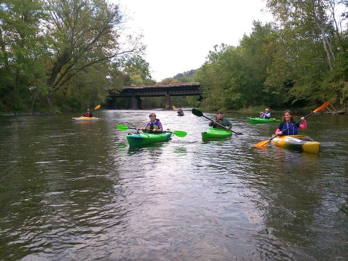 Group of paddlers on the Little Juniata River