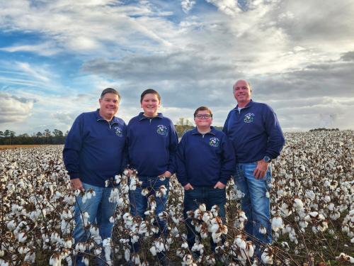 J & L Produce Family Shot in cotton field