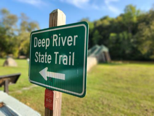 signage at deep river state trail