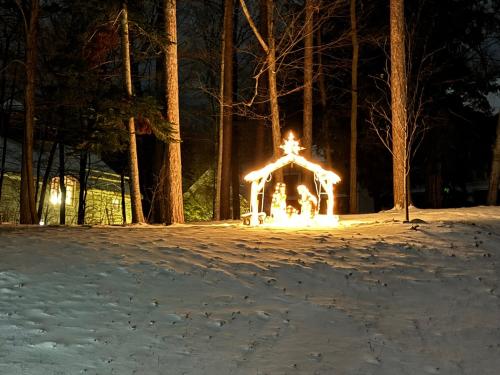 Nativity scene set up outside
