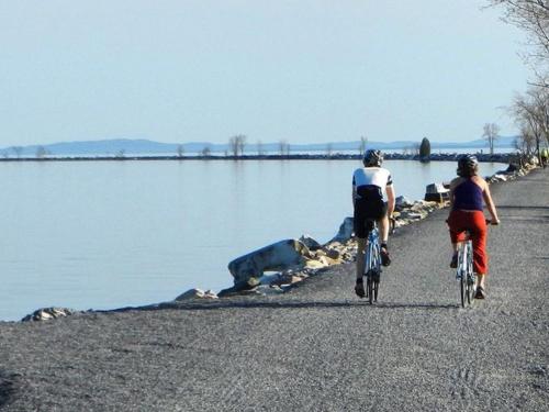 Two Bikers on the Burlington Bike Path